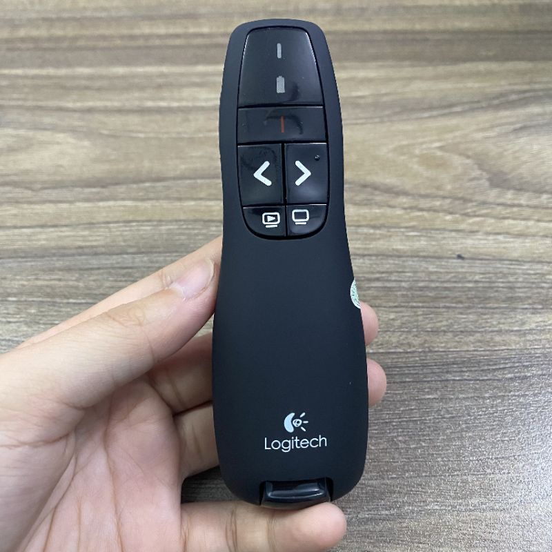 Bút Trình Chiếu Slide R400 PowerPoint Laser 2.4G. Bút Chỉ Máy Chiếu Màu Đen, Nút Ấn Nhạy