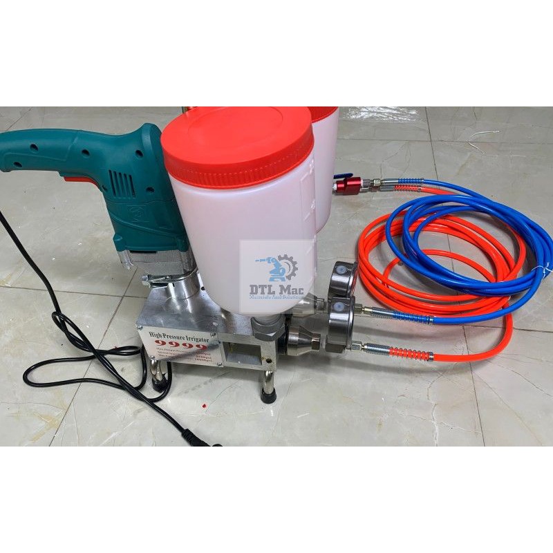 Bộ Máy bơm keo chống thấm PU 9999. Máy bơm keo 2 thành phần. Thi công bơm PU Foam