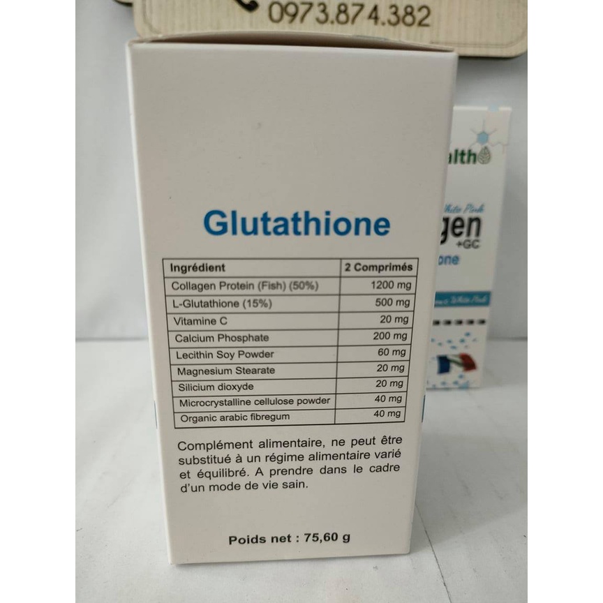 Collagen+GC kết hợp Glutathione viên uống - hàng nhập khẩu Pháp
