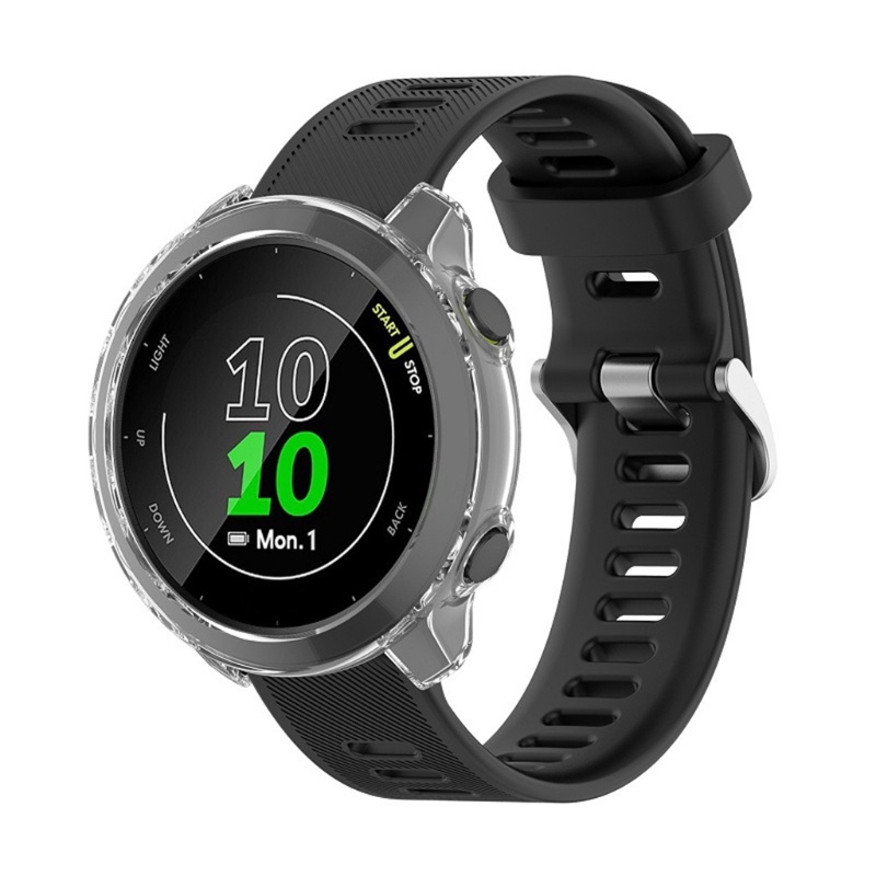 Khung Bảo Vệ Màn Hình Đồng Hồ Bằng Da PU Viền Mềm Cho Garmin~Forerunner 158/55 Fr158 Fr55