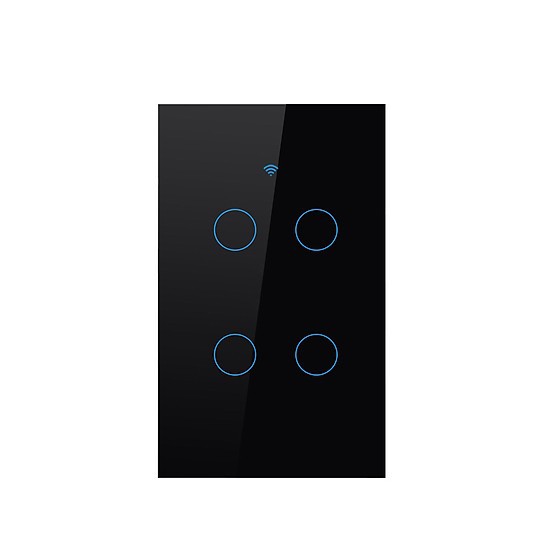 Công tắc điện thông minh Wifi + RF433 TUYA 4 Nút, Chuẩn US