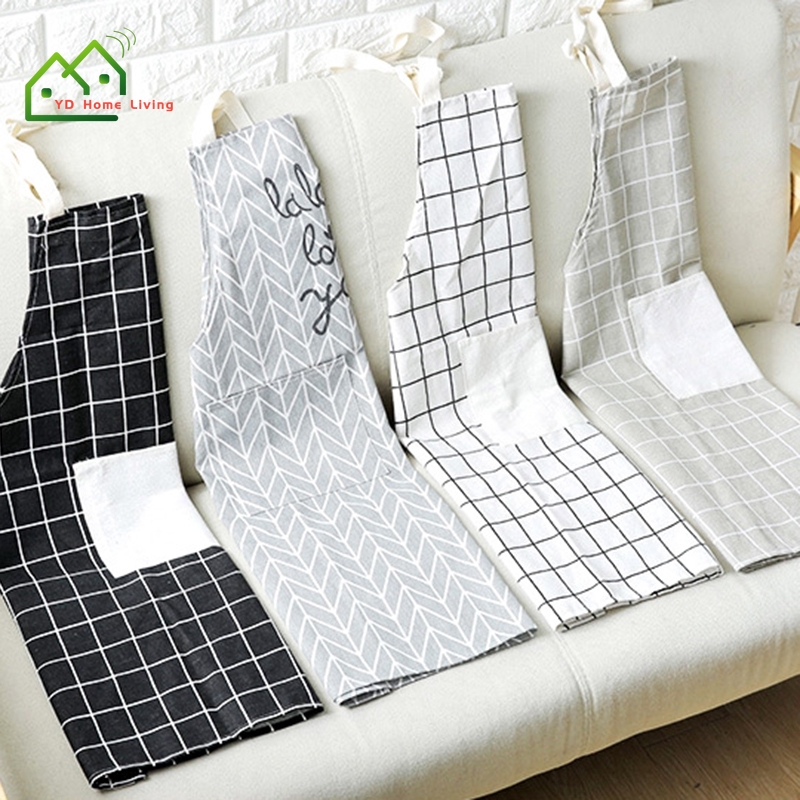 Tạp Dề Cotton Lanh Họa Tiết Hình Học Đẹp Mắt