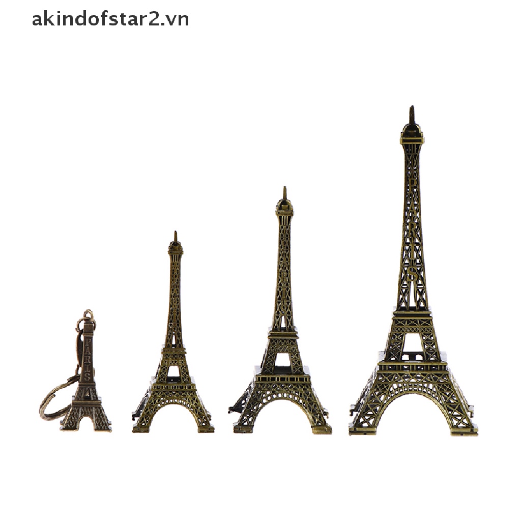 Mô hình tháp Eiffel bằng kim loại màu đồng cổ điển trang trí nhà ở