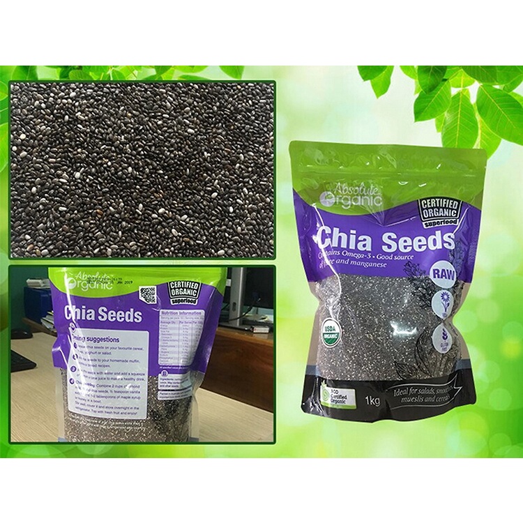 Hạt Chia Úc Tím- nhập khẩu- Organic Chia Seeds [Bịch 1kg] -DATE 2023- GIẢM CÂN