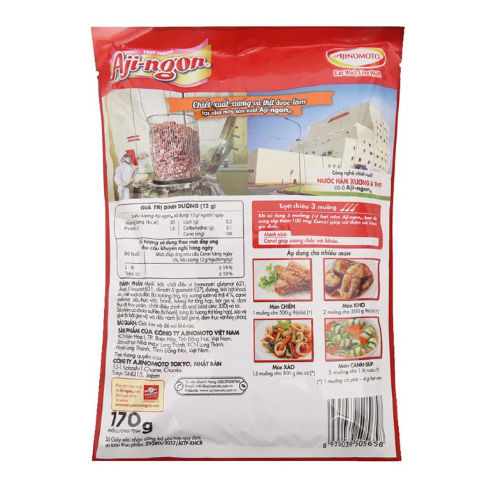 Hạt nêm Aji-ngon vị heo gói 170g/400g