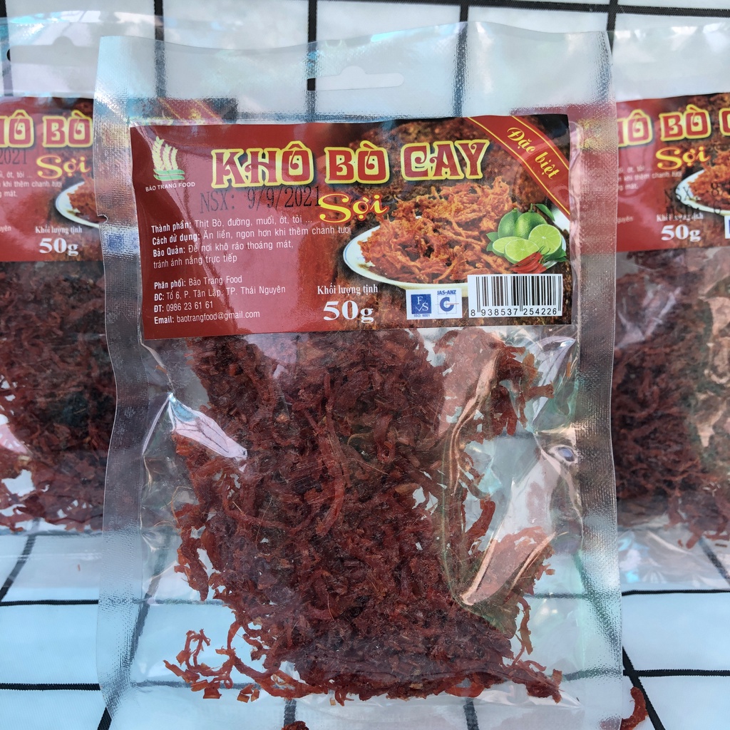 [Mã GROXUAN1 giảm 8% đơn 150K] Khô Bò Sợi Cay Hàng Ngon Loại Gói 50g Đồ Ăn Vặt IMIN FOOD | BigBuy360 - bigbuy360.vn