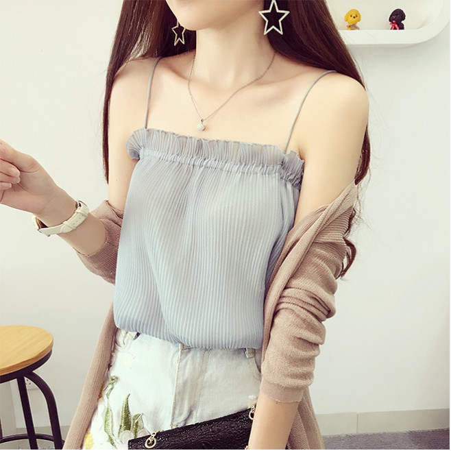 SUXI Áo 2 dây phong cách Hàn Quốc thời trang