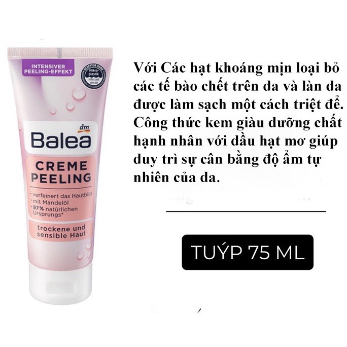 Tẩy Da Chết mặt Balea Peeling Gel, 75ml, Hàng Đức