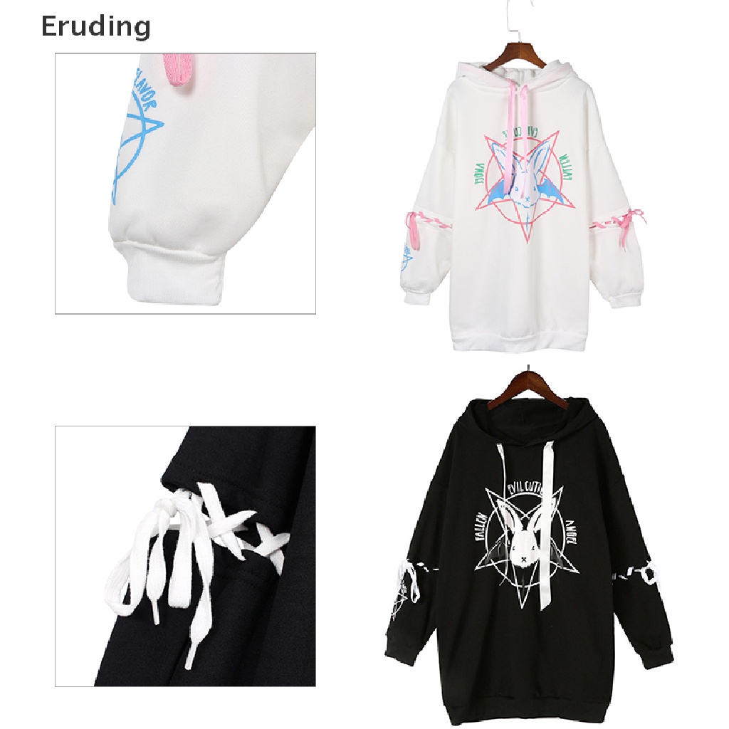(Eruding) Áo hoodie Có Băng Đô Phong Cách Gohic Đường Phố Cho Nữ Bán Chạy