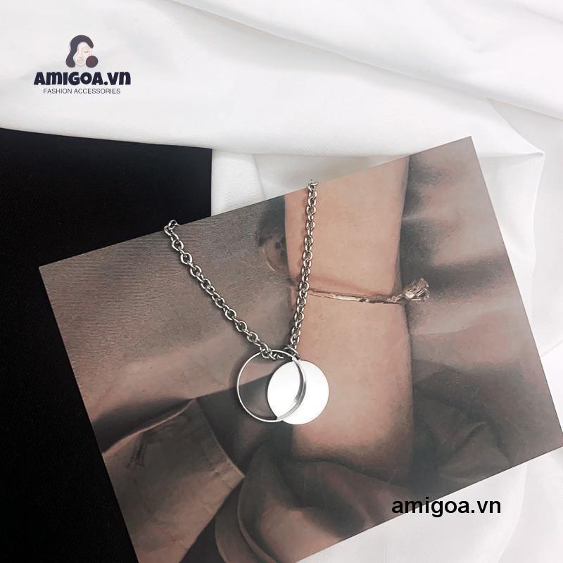 ✨✨Vòng cổ Thép Titan Mặt Nhẫn Phong Cách Punk Đường Phố Cho Nam Và Nữ