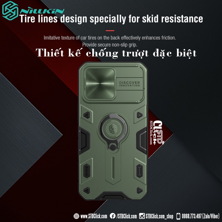 ỐP LƯNG IPHONE 13 PRO NILLKIN CAMSHIELD ARMOR CHỐNG SỐC BẢO VỆ CAMERA CHÍNH HÃNG