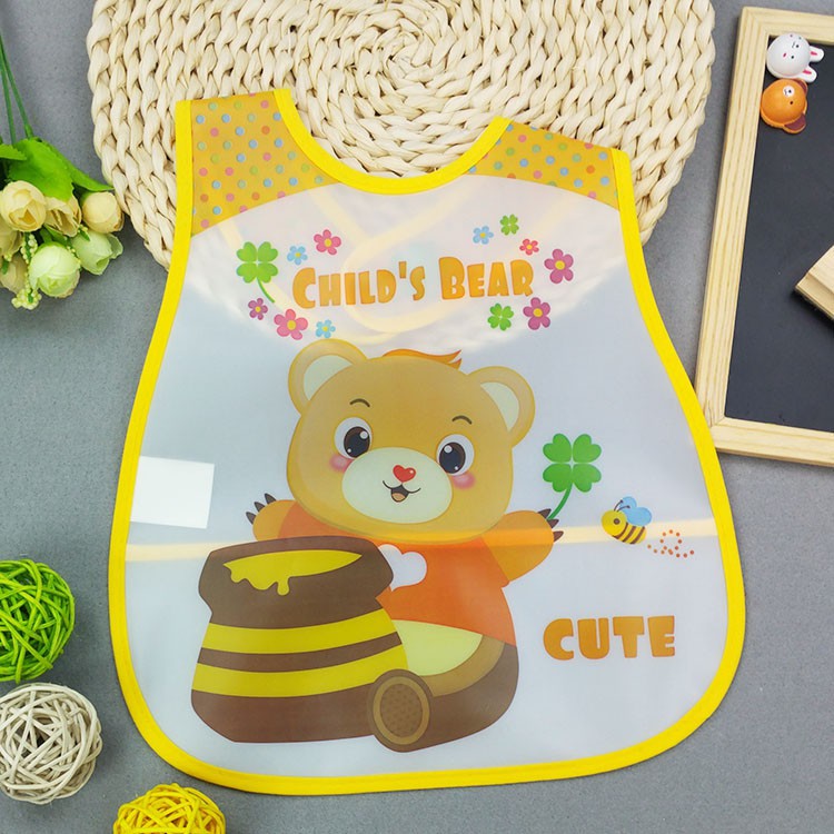Yếm Máng Ăn Dặm Nilon Chống Thấm Cho Bé