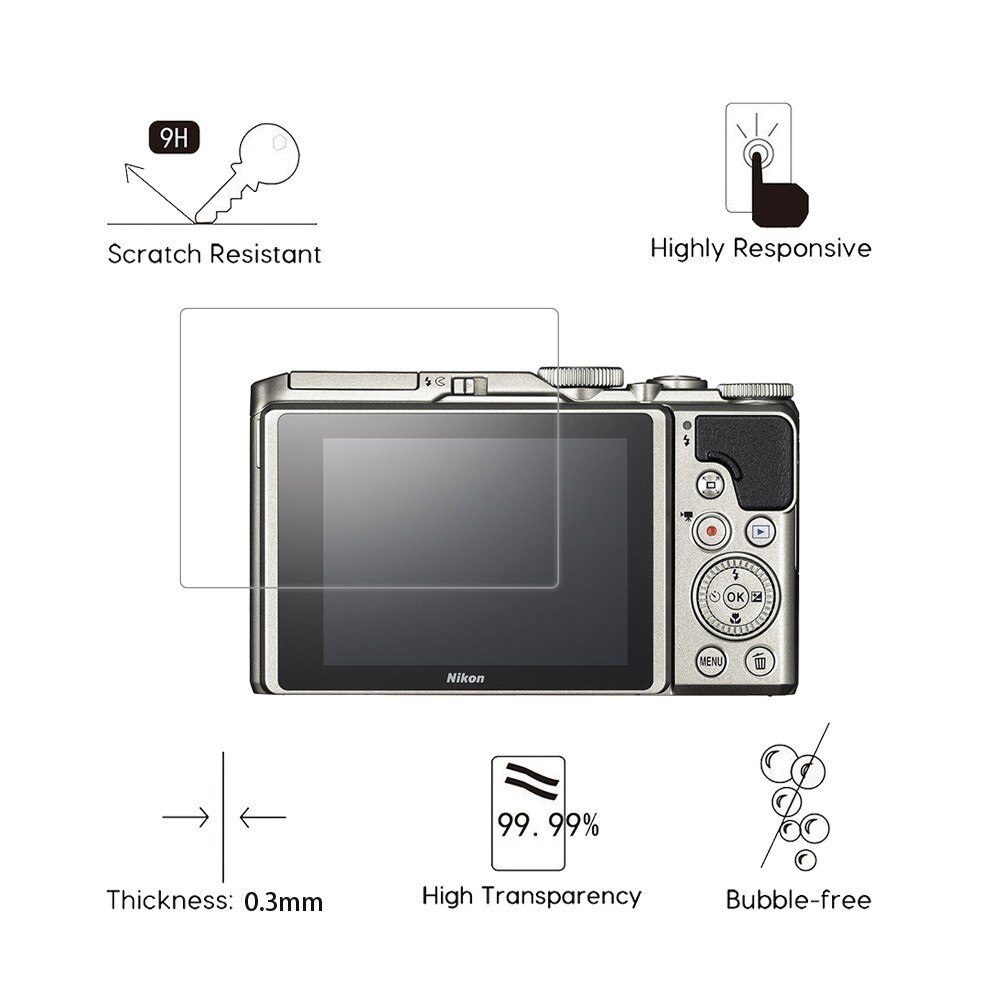 2 Miếng Bảo Vệ Màn Hình Cho Nikon Coolpix A900 P1000 P900 P900s W300 W300s P530 P510 Phim Máy Ảnh