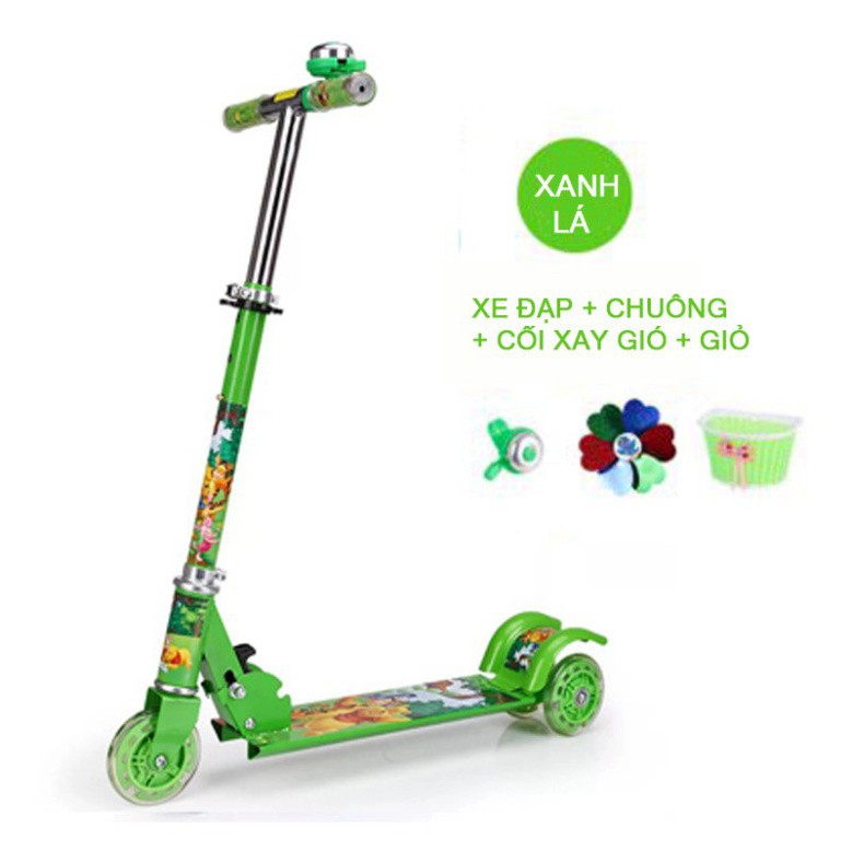 XE TRƯỢT SCOOTER CÓ 3 BÁNH PHÁT SÁNG LOẠI CÓ LÒ XO DÀNH CHO TRẺ EM