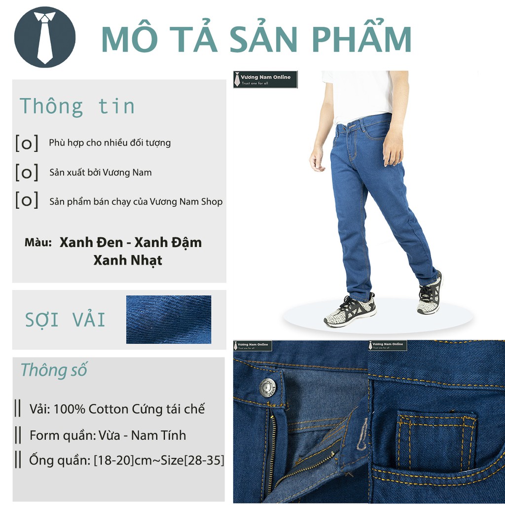 Quần jean nam ống suông trung niên chất bò trơn đẹp big size VN28J