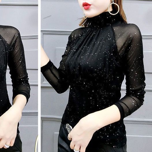 Áo Ren Tay Dài Cổ Cao Thời Trang Dành Cho Nữ