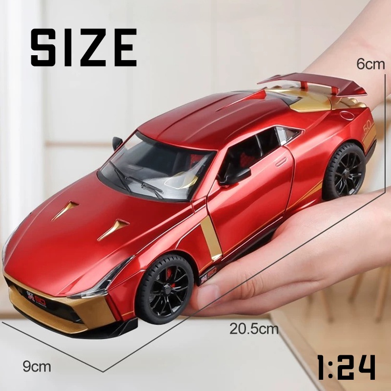 Mô Hình Xe Hơi Nissan GT-R50 Tỉ Lệ 1: 24 Bằng Hợp Kim Có Đèn Và Nhạc Cho Bé Trai