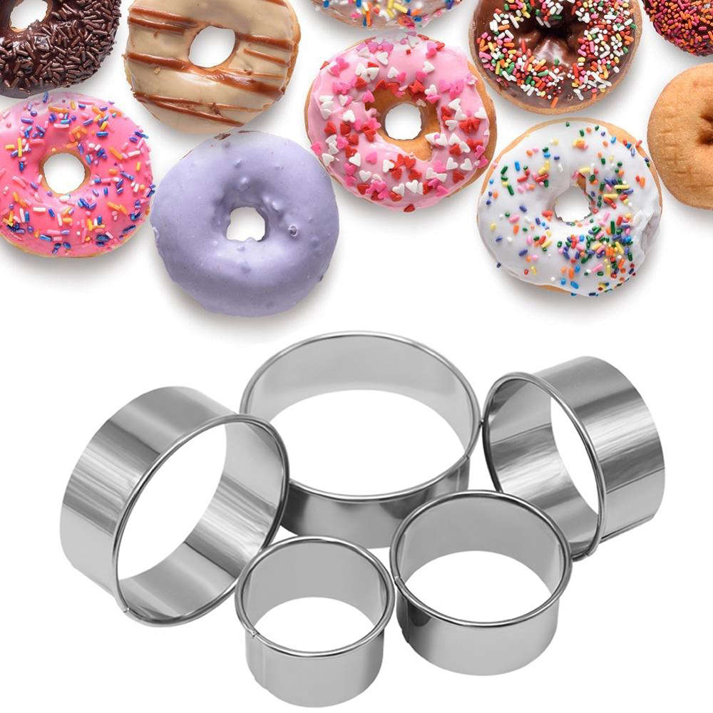 Set 5 Khuôn Cắt Bánh Quy Hình Tròn Bằng Thép Không Gỉ