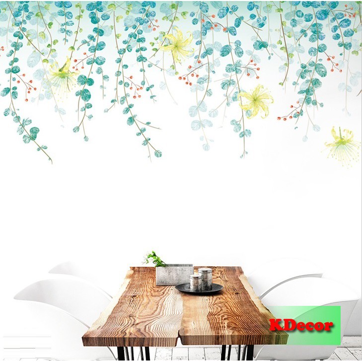 Decal dán tường tán hoa rủ 2