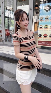 Áo len cổ đức Brr kẻ