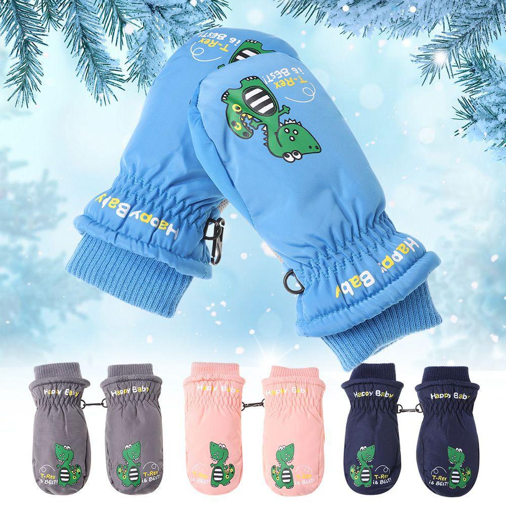 Găng Tay Trượt Tuyết Chống Gió Dày Dặn Ấm Áp Dễ Thương Cho Bé