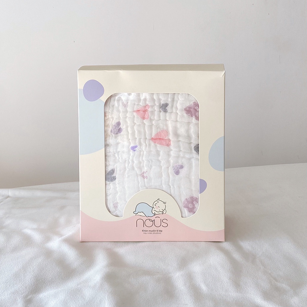 Khăn tắm Musilin 6 lớp Nous cho bé kích thước 110 x 110 cm