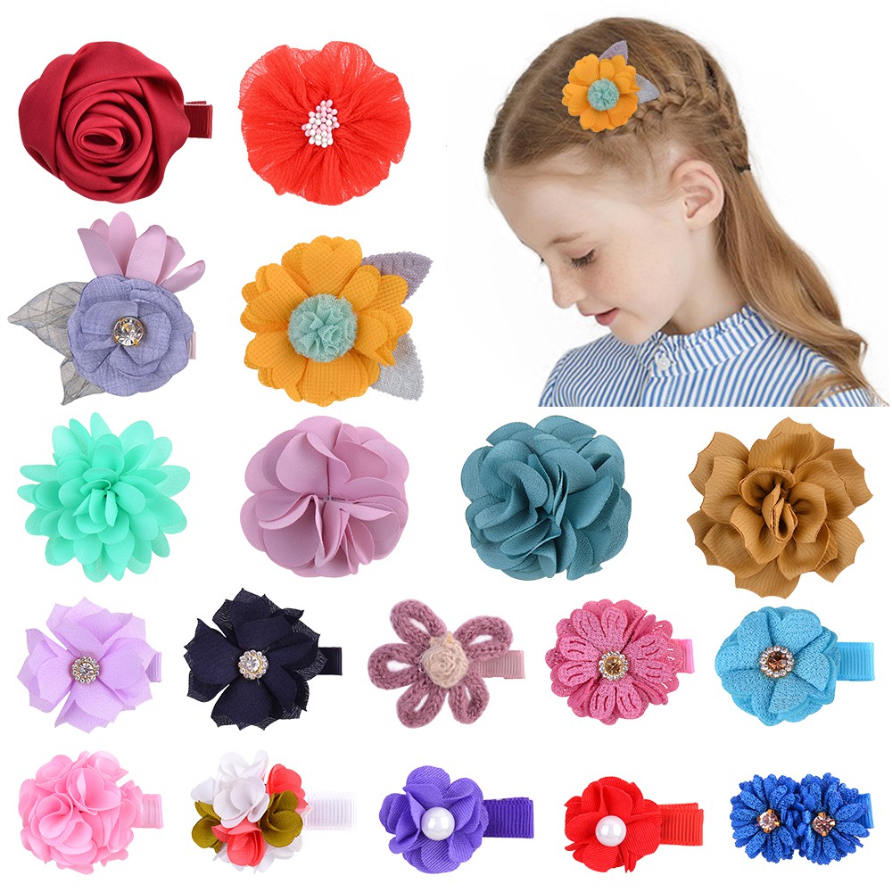 1 Kẹp Tóc Hình Hoa handmade Cho Bé Gái