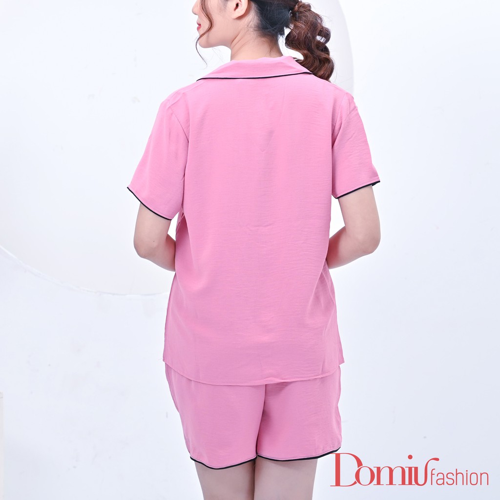 Bộ đồ mặc nhà chất đũi cổ Vest cộc tay cho nữ | BigBuy360 - bigbuy360.vn