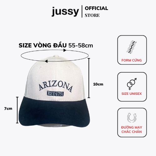 Mũ Lưỡi Trai ARIZONA Nón Kết Nam Nữ Thời Trang Jussy Phối 2 Màu Cá Tính Hot Trend Phong Cách Nón Lưỡi Trai Street Style