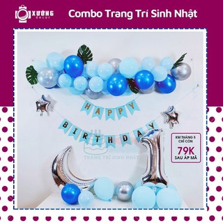 COMBO set trang trí sinh nhật, trang trí tiệc sinh nhật cho bé, dây đủ full kiện theo các tông màu