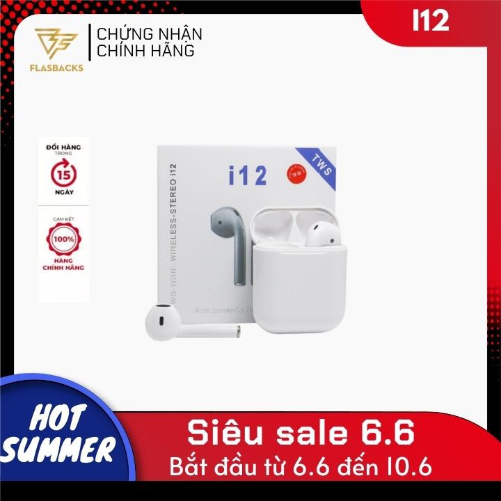 Tai nghe Bluetooth i12 TWS 5.0 không dây tai nghe pass hay - giá rẻ sốc