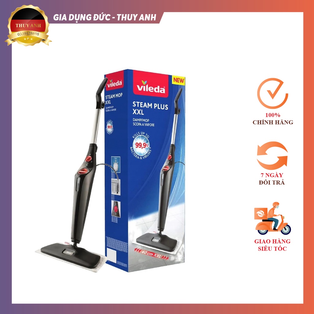 Cây lau nhà hơi nước Vileda XXL Plus mẫu mới nhất 1/2022
