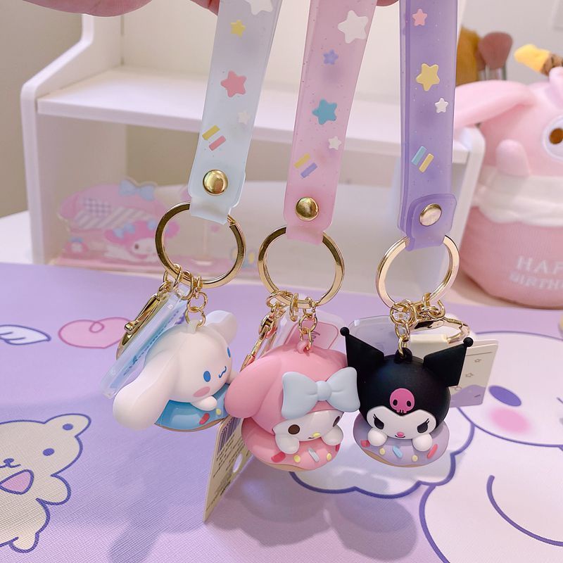 SANRIO Móc Khóa Bằng Silicon Hình Cinnamoroll My Melody Kuromi Dễ Thương Làm Quà Tặng Sinh Nhật