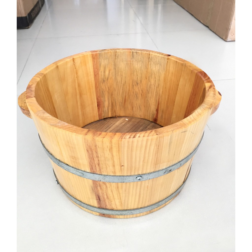 CHẬU NGÂM CHÂN THẢO DƯỢC GỖ THÔNG LỚN