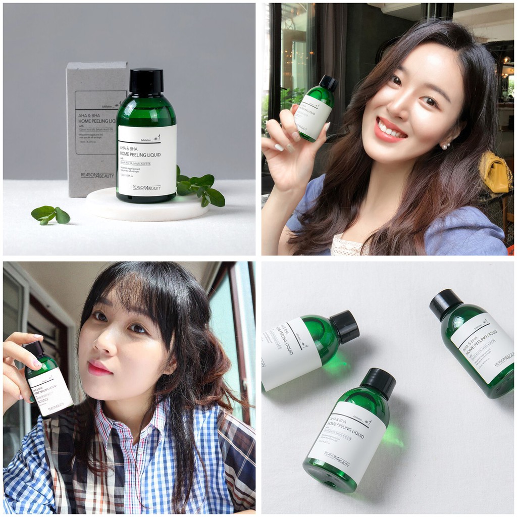 Toner Tẩy Da Chết, Thu Nhỏ Lỗ Chân Lông  AHA &amp; BHA Home Peeling Liqiud ReasonAbeauty Dung tích 125 ml