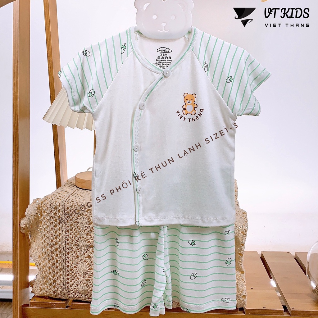 BỘ NGẮN SƠ SINH HOẠ TIẾT GẤU CHO BÉ 0-9M - BIGBABYSHOP