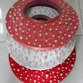 Khăn xếp 30 vòng đính hạt trai.
