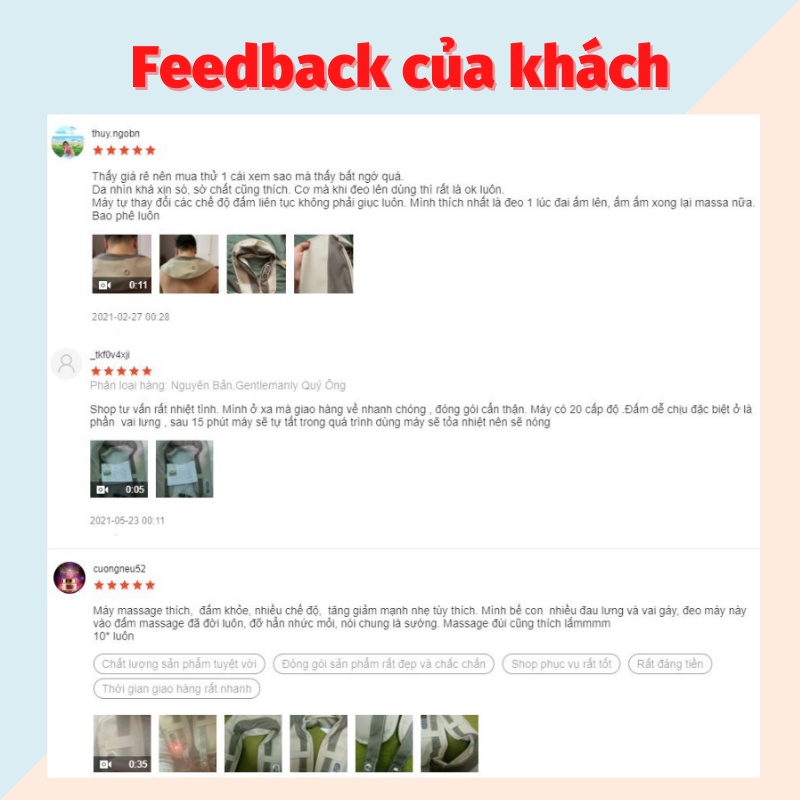 Đai Massage ️máy đấm lưng xoa bóp rung nóng matxa cổ vai gáy xóa tan đau mỏi quà tặng sức khỏe ý nghĩa