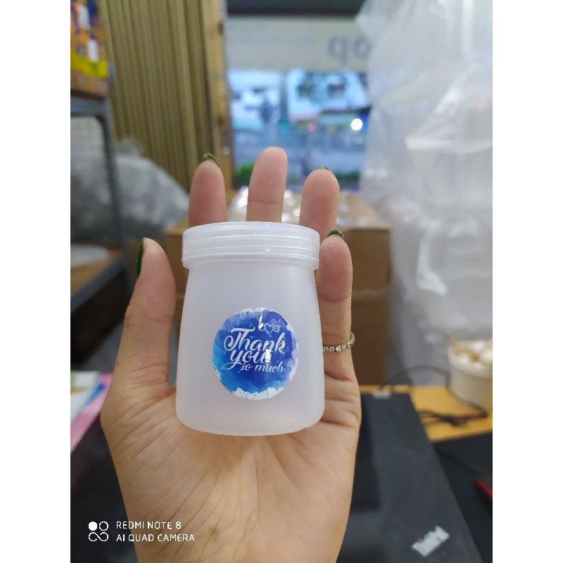 HỦ SỮA CHUA MINI 60ML KÈM NẮP VÀ TEM CUTE