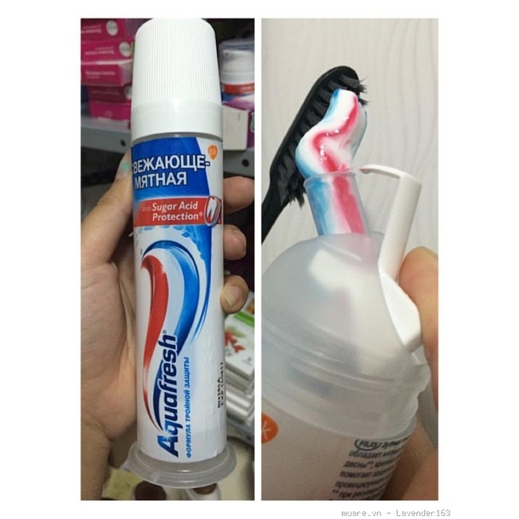 Kem Đánh Răng Aquafresh 100mg Của Nga - Kem Đánh Răng Dạng Ống, Trắng Răng, Chắc Răng, Thơm Miệng [Chính Hãng]