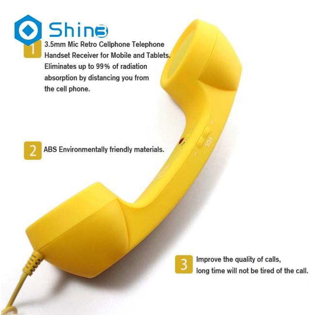 Shin3 3.5mm Universal Phone Telephone Radiation-proof Receivers Cellphone Handset Classic Headphone MIC Microphone