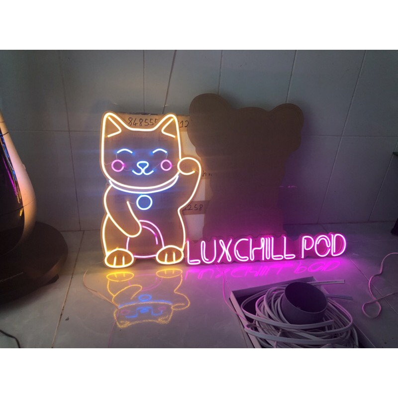 Đèn led neon chữ LUXCHILLPOD -Đèn trang trí, đèn ngủ ⭐️Nhận thiết kế tư vấn theo yêu cầu của khách hàng😊😊😊