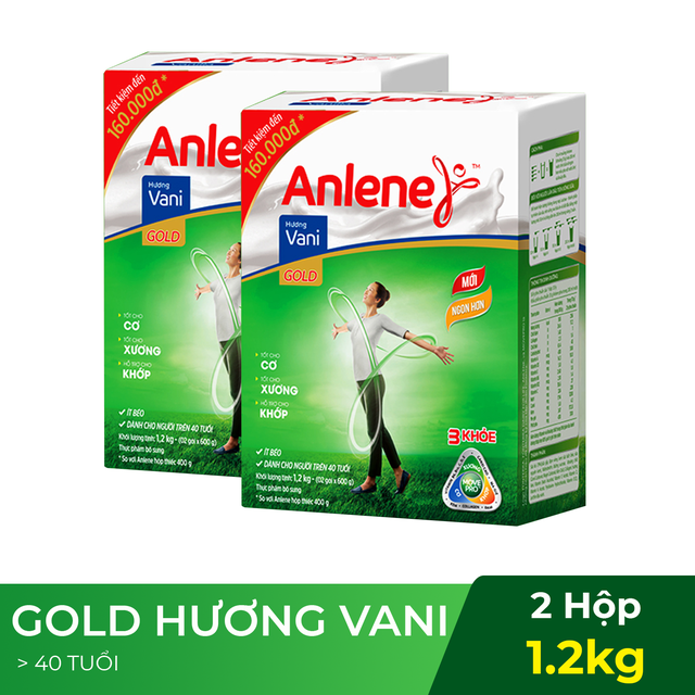 Combo 2 hộp sữa bột Anlene Gold Movepro Vani 1,2Kg
 | WebRaoVat - webraovat.net.vn