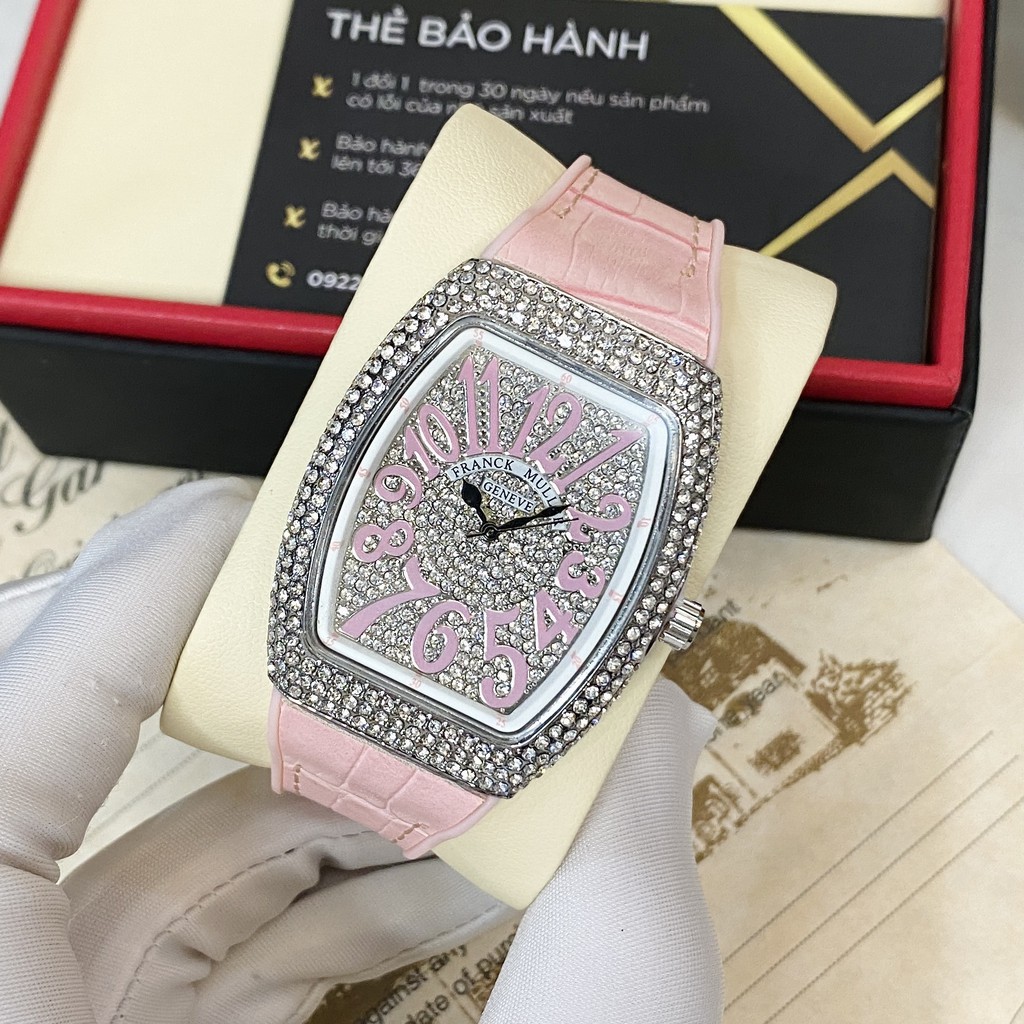 Đồng hồ nữ Franck Muller full đá máy pin dây cao su có bảo hành DHN002 hongnhungshop