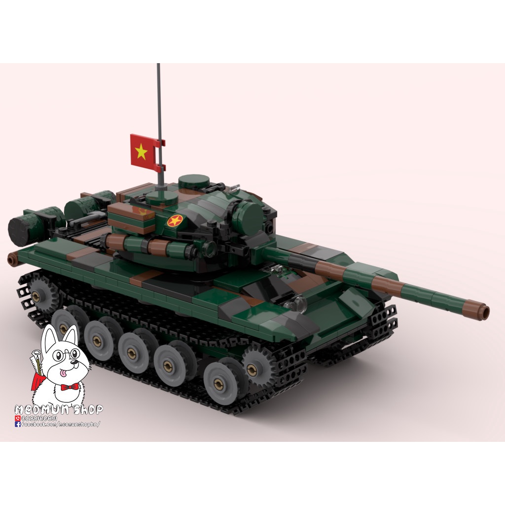 Bộ Xếp Hình Lắp Ráp Đồ Chơi Xe Tăng T55 Việt Nam Với 706 Chi Tiết Do Meomun Shop Thiết Kế