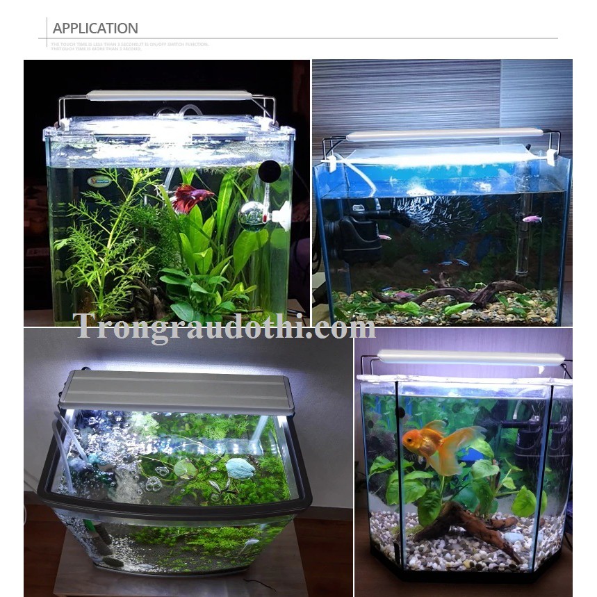 Đèn led máng bế cá Roxin K200 rất sáng và đẹp cho bể dài từ 20-30cm