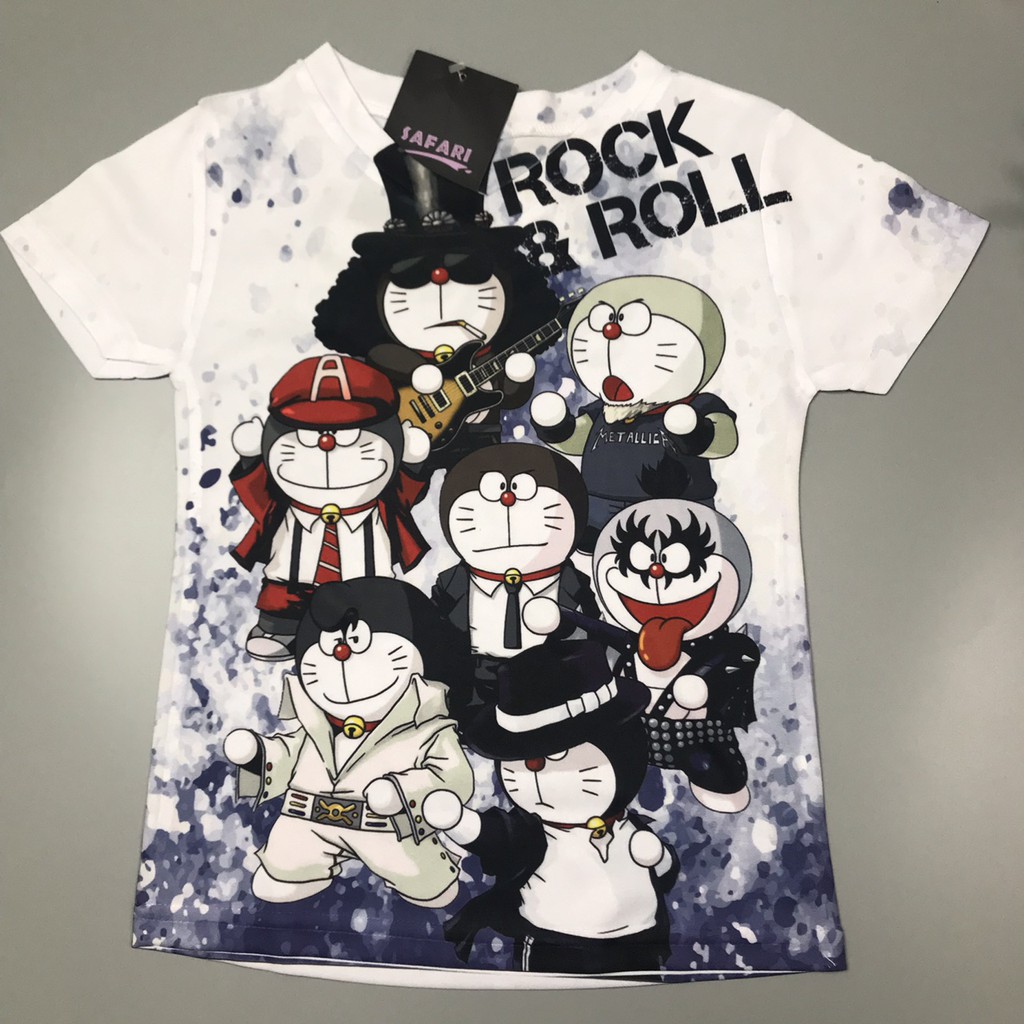 Đồ bộ tay ngắn thun Thaí mèo máy Doraemon rock roll cho bé trai size từ 10kg - 40kg  [cao cấp][chất lượng][bao đổi trả]