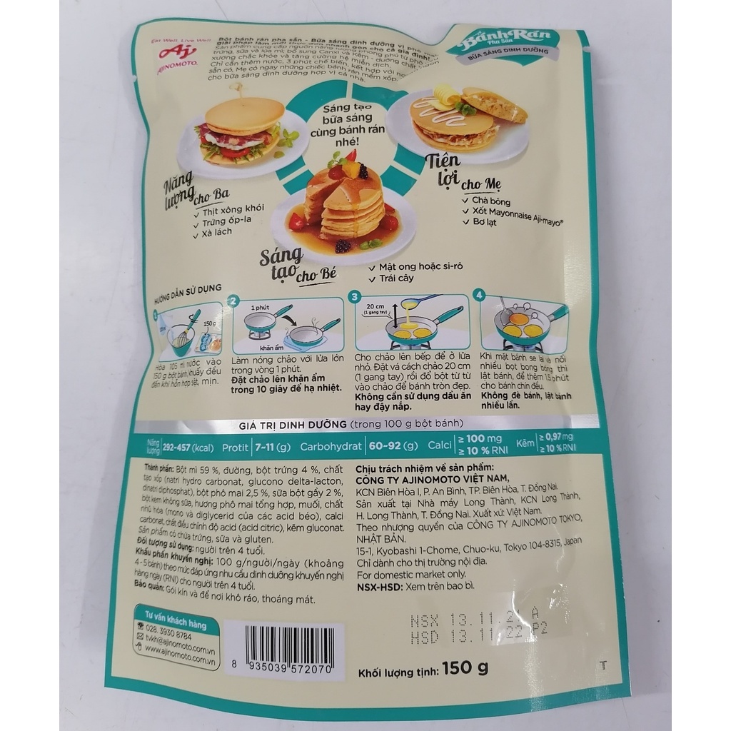 BỘT BÁNH RÁN PHA SẴN  AJINOMOTO Cheese Pancake Mix Powder