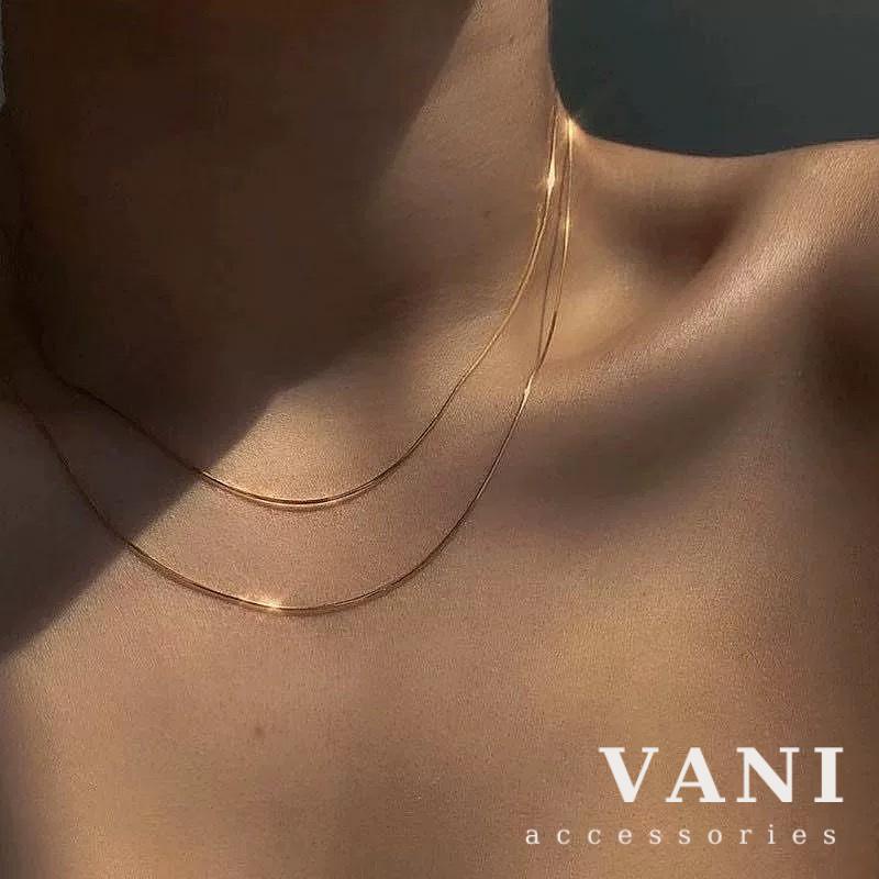 Vòng Cổ Hai Lớp Trơn Sợi Siêu Mảnh Basic - Vani Store [TS000507]