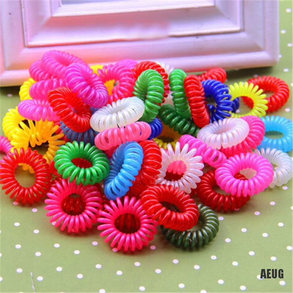 Bộ 10 Dây Cột Tóc Bằng Nhựa Dạng Xoắn Không Để Lại Dấu Vết